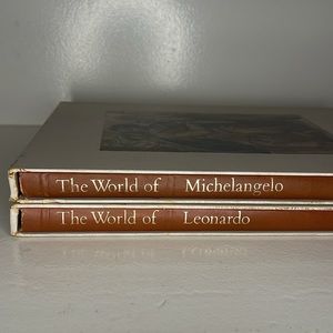1966 The World of Leonardo DaVinci + Michelangelo Time-Life Library of Art books